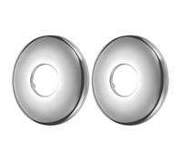 QUARKZMAN 2 Pcs Brida De Brazo De Ducha 0.8"x2.5"x0.3"(21x63x7mm) Placa Escudete Redonda De Acero Inoxidable Brida Dividida Para Pared Cubierta Para Tubería Montada En Pared Color Plateado