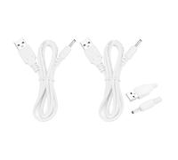 QUARKZMAN 2 Pcs Cable de Alimentación Usb a DC 2A 5V Cable de Corriente DC 3.5mmx1.35mm Conector de Enchufe de Carga para Ventilador Cámara Teléfono Tableta Dispositivos (1M, Blanco)