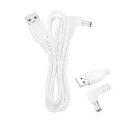 QUARKZMAN 2 Pcs Cable de Alimentación Usb a DC 2A Cable de Alimentación de 5V DC Cable de Conector de Enchufe de Carga de 5.5mmx2.1mm en Ángulo Recto(3.3 Pies, Blanco)