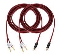 QUARKZMAN 2 Pcs Cable De Audio RCA A Enchufe Banana 4mm, Cable RCA Dorado 14AWG, Cable Divisor De Audio Para Amplificadores De Altavoz Subwoofer, 16.4ft