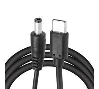 QUARKZMAN 2 Pcs Cable De Carga Rápida USB C A DC PD 3.3Ft, Cable De Alimentación 5.5mm x 2.1mm 27W/9V DC, Conector Tipo C Entrada 3A Adaptador Convertidor Para Router, Cámara (Negro)