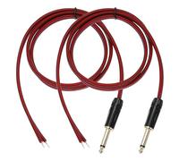 QUARKZMAN 2 Pcs Cable TS Mono A Cable Desnudo De Altavoz, 3.3ft (1 Metro) 14AWG Cable TS Mono Chapado En Oro Para Altavoz, Guitarra, Escáner, Equipo De Audio