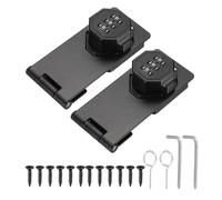 QUARKZMAN 2 Pcs Cerradura De Gabinete Sin Llave Con Código De Combinación - Cerradura De Pestillo Con Contraseña De 4 Pulgadas Pestillo Mecánico Giratorio Con Contraseña Negro