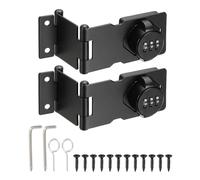 QUARKZMAN 2 Pcs Cerradura De Gabinete Sin Llave Con Código De Combinación - Cerradura De Pestillo Mecánico Con Contraseña De Tres Secciones Negro