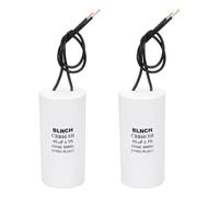 QUARKZMAN 2 Pcs Condensador De Arranque CBB60, 40uF 450V 2 Hilos Condensador Eléctrico Para Motor De Compresor De Aire Para Lavadora, Refrigerador, Aire Acondicionado, Blanco
