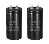 QUARKZMAN 2 Pcs Condensador De Arranque CD60, 250uF 250VAC 50/60Hz Condensador De Arranque Para Motor CD60 Para Lavadora, Compresor De Aire, Refrigerador, Negro