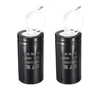 QUARKZMAN 2 Pcs Condensador De Arranque CD60 500uF 250VAC 50/60Hz 2 Cables Blancos Para Lavadora Compresor De Aire Refrigerador Negro