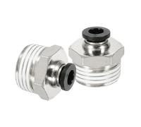 QUARKZMAN 2 Pcs Conexiones Rápidas De Aire NPT, Macho Recto 6 mm Diámetro Externo del Tubo x 1/2" Roscado NPT, Acoplador Rápido De Aire Adaptador para Mangueras De Gas Y, Negro