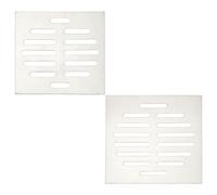 QUARKZMAN 2 Pcs Cubierta De Desagüe De Piso Cuadrada, Rejilla De Desagüe De Acero Inoxidable para Capturar Cabello En Duchas para Pequeños Jardines, Color Plateado (4/5 Pulgadas)