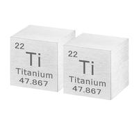 QUARKZMAN 2 Pcs Cubo De Titanio, Cubo De Metal De 1 Pulgada De Alta Densidad Para Colección De Elementos Químicos Y Experimentos De Educación Científica, Plateado