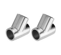 QUARKZMAN 2 Pcs de Conexión para Barandilla de Barco, Conector de Tubo de 3 Vías de Grado Marino en Acero Inoxidable 316 de 60°para Tubos de 7/8" de Diámetro Exterior, Expositor
