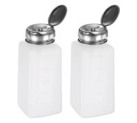 QUARKZMAN 2 Pcs Dispensador de Alcohol Solvente 250ml (8.5Oz) Botella de Bomba de Dispensador de Líquido con Tapa de Acero Inoxidable Sellada para Acetona Limpiador, Blanco
