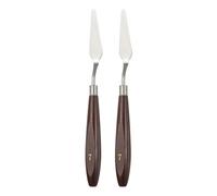 QUARKZMAN 2 Pcs Espátula Para Pintura 2.2 X 0.59 Acero Inox Espátulas Artísticas Paleta Pintura Raspadores Con Mango De Madera Haya Para Acrílico Óleo Lienzo Mezcla Extensión Rojo/Plateado