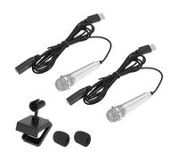 QUARKZMAN 2 Pcs Micrófono Mini, Micrófono Pequeño Tipo C Micrófono Pequeño Con Cubierta De Espuma Para Grabar Voz En Teléfono, Plateado