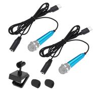 QUARKZMAN 2 Pcs Micrófono Mini, Micrófono Pequeño Tipo C Para Teléfono Con Cubierta De Espuma Para Grabar Voz En El Teléfono, Azul