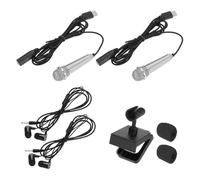 QUARKZMAN 2 Pcs Micrófono Mini, Micrófono Pequeño Tipo C Para Teléfono Con Soporte, Cubierta De Espuma Para Grabar Voz En Teléfono, Plateado