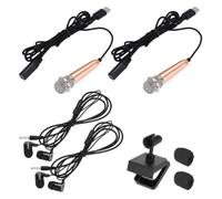 QUARKZMAN 2 Pcs Micrófono Mini, Micrófono Pequeño Tipo C Para Teléfono Con Soporte, Cubierta De Espuma Para Grabar Voz En El Teléfono, Dorado