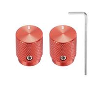 QUARKZMAN 2 Pcs Perillas de Potenciómetro de Aluminio, 1/4" (6mm) IDx1/2" (12.5mm) ODx5/8" (16mm) Altura Perillas de Control de Volumen y Tono Universales, Bajo, Indicador Oval, Rojo