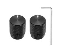 QUARKZMAN 2 Pcs Perillas de Potenciómetro de Aluminio, 1/4" (6mm) IDx1/2" (12.5mm) ODx5/8" (16mm) Altura Perillas de Control de Volumen y Tono Universales, Bajo, Indicador Oval, Negro Mate