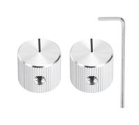 QUARKZMAN 2 Pcs Perillas de Potenciómetro de Aluminio, 1/4" (6mm) IDx5/8" (15mm) ODx1/2" (12.5mm) Altura Perillas de Control de Volumen y Tono Universales, Indicador de Línea Recta, Plateado