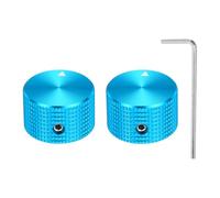 QUARKZMAN 2 Pcs Perillas de Potenciómetro de Aluminio, 1/4" (6mm) Perillas de Control de Volumen y Tono Universales para Guitarra, Bajo, Rejilla 5/8" Azul