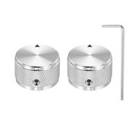 QUARKZMAN 2 Pcs Perillas de Potenciómetro de Aluminio, 1/4" (6mm) Perillas de Control de Volumen y Tono Universales para Guitarra, Bajo, Diamante 5/8" Plateado