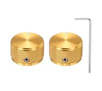 QUARKZMAN 2 Pcs Perillas de Potenciómetro de Aluminio, 1/4" (6mm) Perillas de Control de Volumen y Tono Universales para Guitarra, Bajo, Diamante 5/8" Dorado