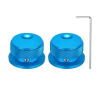 QUARKZMAN 2 Pcs Perillas de Potenciómetro de Aluminio, Perillas Universales de Control de Volumen de 1/4" (6mm) con Indicador de Ranura Ovalada para Guitarra, Azul 4/5" (34x20mm)