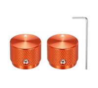 QUARKZMAN 2 Pcs Perillas de Potenciómetro de Aluminio, Perillas Universales de Control de Volumen de 1/4" (6mm) con Indicador de Flecha para Guitarra, Rojo 3/5" (20x15.5mm)