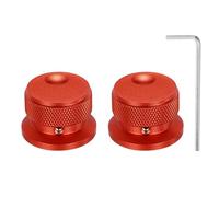 QUARKZMAN 2 Pcs Perillas de Potenciómetro de Aluminio, Perillas Universales de Control de Volumen de 1/4" (6mm) con Indicador de Ranura Ovalada para Guitarra, Rojo 4/5" (30x20mm)