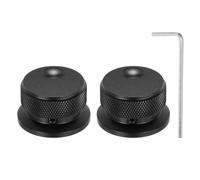 QUARKZMAN 2 Pcs Perillas de Potenciómetro de Aluminio, Perillas Universales de Control de Volumen de 1/4" (6mm) con Indicador de Ranura Ovalada para Guitarra, 4/5" Negro(34x20mm)