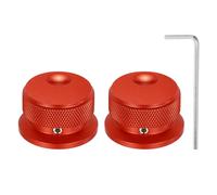 QUARKZMAN 2 Pcs Perillas de Potenciómetro de Aluminio, Perillas Universales de Control de Volumen/Tono de 1/4" (6mm) con Indicador de Ranura Ovalada para Guitarra, Roja(34x20mm)
