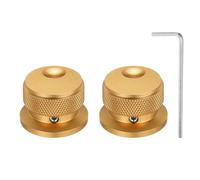 QUARKZMAN 2 Pcs Perillas De Potenciómetro De Aluminio, Perillas Universales De Control De Volumen Y Tono De 1/4" (6mm) Con Indicador De Ranura Ovalada Para Guitarra, 4/5" Dorado (30x20mm)