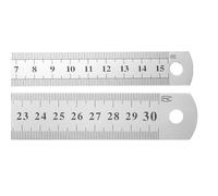 QUARKZMAN 2 Pcs Regla Acero 15cm/30cm Regla Metal Para Maquinista Regla Acero Al Carbono Herramientas Medición Borde Recto Métrico 0.4mm Grosor Para Ingeniería Arquitectura Dibujo Hogar