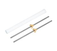 QUARKZMAN 2 Pcs Tornillo Avance 300mm Tr6X1 Con Tuerca Latón (Paso 1mm, 1 Entrada, Avance 1mm), Barra Tornillo Acero Inox 304 Piezas Actualización Con Tubo Embalaje Plástico, Color Plata