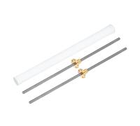 QUARKZMAN 2 Pcs Tornillo Avance 350 Mm Tr6X1 Con Tuerca Latón (Paso 1 Mm, 1 Entrada, Avance 1 Mm), Barra Tornillo Acero Inox 304 Piezas Actualización Con Tubo Embalaje Plástico, Plateado