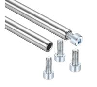 QUARKZMAN 2 Pcs Varillas De Guía Lineal, 6mmx450mm Varillas De Acero Lineal Huecas De Extremo 304 Acero Inoxidable Con Pernos Roscados Internos Y Tornillos Para Impresora 3D Y Máquina