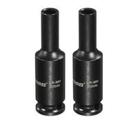 QUARKZMAN 2 Pezzi 6 Punti A Batta Profonda 1/4 Pollice Attacco 5mm Metrica Standard Acciaio Cr-Mo Albero Asso Dado Esagonale Bullone Prese Per Riparazione Auto Macchina