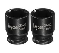 QUARKZMAN 2 Pezzi A Bussola A 6 Punti Bassa Da 1/4 Di Pollice 14mm Standard Metrica In Acciaio Cr-Mo Per Dado Esagonale Bullone Per Riparazione Auto Macchina