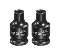 QUARKZMAN 2 Pezzi A Bussola Ad Impatto Bassa A 6 Punte 1/4 Pollice Attacco 4mm Metrica Standard Socket Acciaio Cr-Mo Albero Asso Dado Esagonale Bullone Prese Per Riparazione Auto