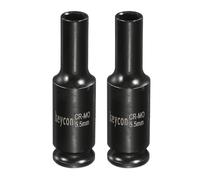 QUARKZMAN 2 Pezzi A Bussola Profonda A 6 Punti 1/4 Di Pollice Attacco 5.5mm Standard Metrico Acciaio Cr-Mo Albero Assello Dado Esagonale Bullone Prese Per Riparazione Auto