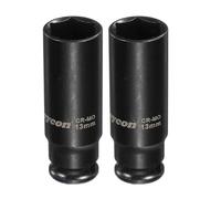 QUARKZMAN 2 Pezzi A Bussola Profonda A 6 Punti 1/4 Pollice Attacco 13mm Standard Metrico Acciaio Cr-Mo Dado Esagonale Bullone Per Riparazione Auto Macchina