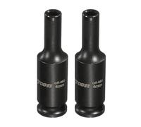 QUARKZMAN 2 Pezzi Dado A Bussola Profondo A 6 Punti 1/4 Pollice Attacco 4mm Metrico Standard Dado Acciaio Cr-Mo Albero Asso Dado Esagonale Per Auto Riparazione Macchina