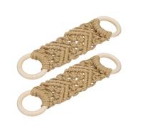 QUARKZMAN 2 Pezzi Porta Asciugamani All'Uncinetto Fatto A Mano 25.5x6 cm Porta Asciugamani Da Cucina Appendibile Anello per Asciugamani per Cucina Armadi Casa Decorazione Bagno (Marrone)