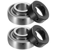 QUARKZMAN 2 Pezzi SA205-014 Cuscinetto A Sfera Insert Con Collare Di Blocco Eccentrico Diametro Interno 0.9" Acciaio Cromato (GCR15)