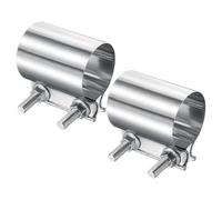 QUARKZMAN 2 Piezas Abrazadera De Escape De 2.36" Abrazadera De Banda De Unión De Solape Para Conexión De Tubos De Escape Con Tornillos M10x55.5 Para Tubos De Codo Del