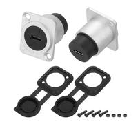 QUARKZMAN 2 Piezas Acoplador De Montaje En Panel Tipo C, Conector Pasante USB C Tipo D, Extensión De Mamparo Plateada De 10Gbps para Hogar/Oficina/Industrial