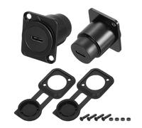 QUARKZMAN 2 Piezas Acoplador De Panel Tipo C, Conector Pasante USB C Tipo D, Extensión De Mamparo De 10Gbps Negro para Hogar/Oficina/Industrial