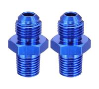 QUARKZMAN 2 Piezas AN6 Macho con Flare A 1/4" NPT Adaptador para Manguera Combustible, Conector Recto Unión Macho para Automóvil Aluminio, Azul