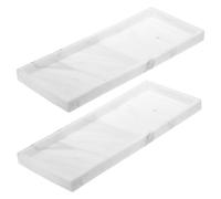 QUARKZMAN 2 Piezas Bandeja para Tocador De Baño 11.8" X 5" Bandejas para Dispensador De Jabón De Silicona Organizador Antigolpes para Lavabo para Jabones Color Mármol Blanco